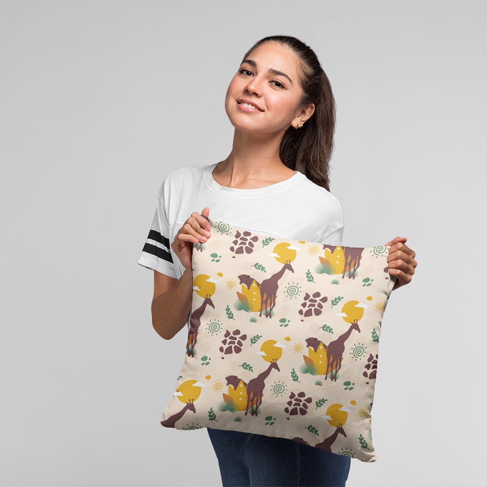 African Jungle Pattern Throw Pillow