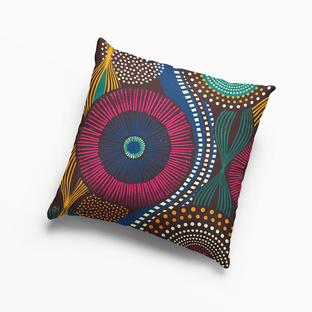 African Tribal Ornamental Pattern Throw Pillow