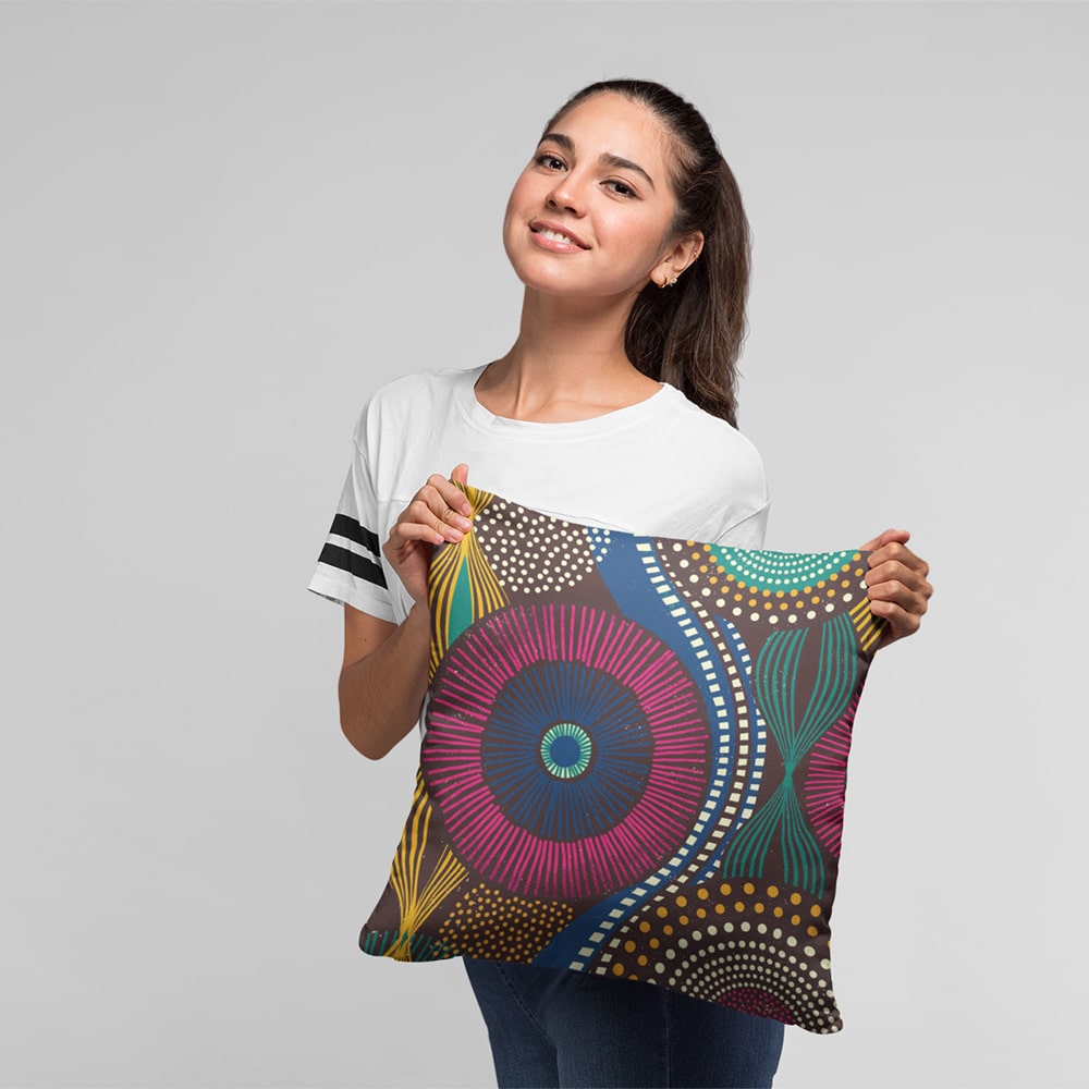 African Tribal Ornamental Pattern Throw Pillow