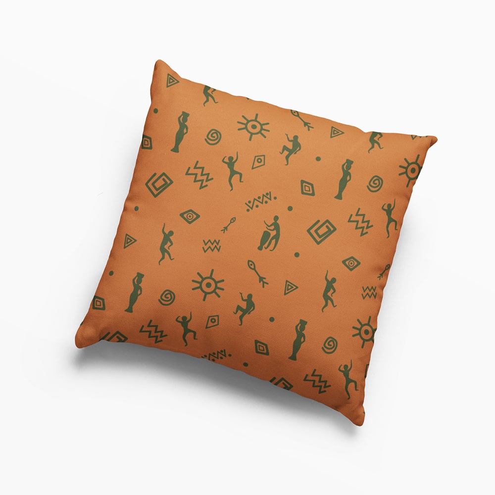 Afro Cultural Art Brushed Throw Pillow