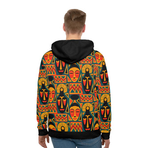 Afro Tribal Art Pattern Pullover Hoodie