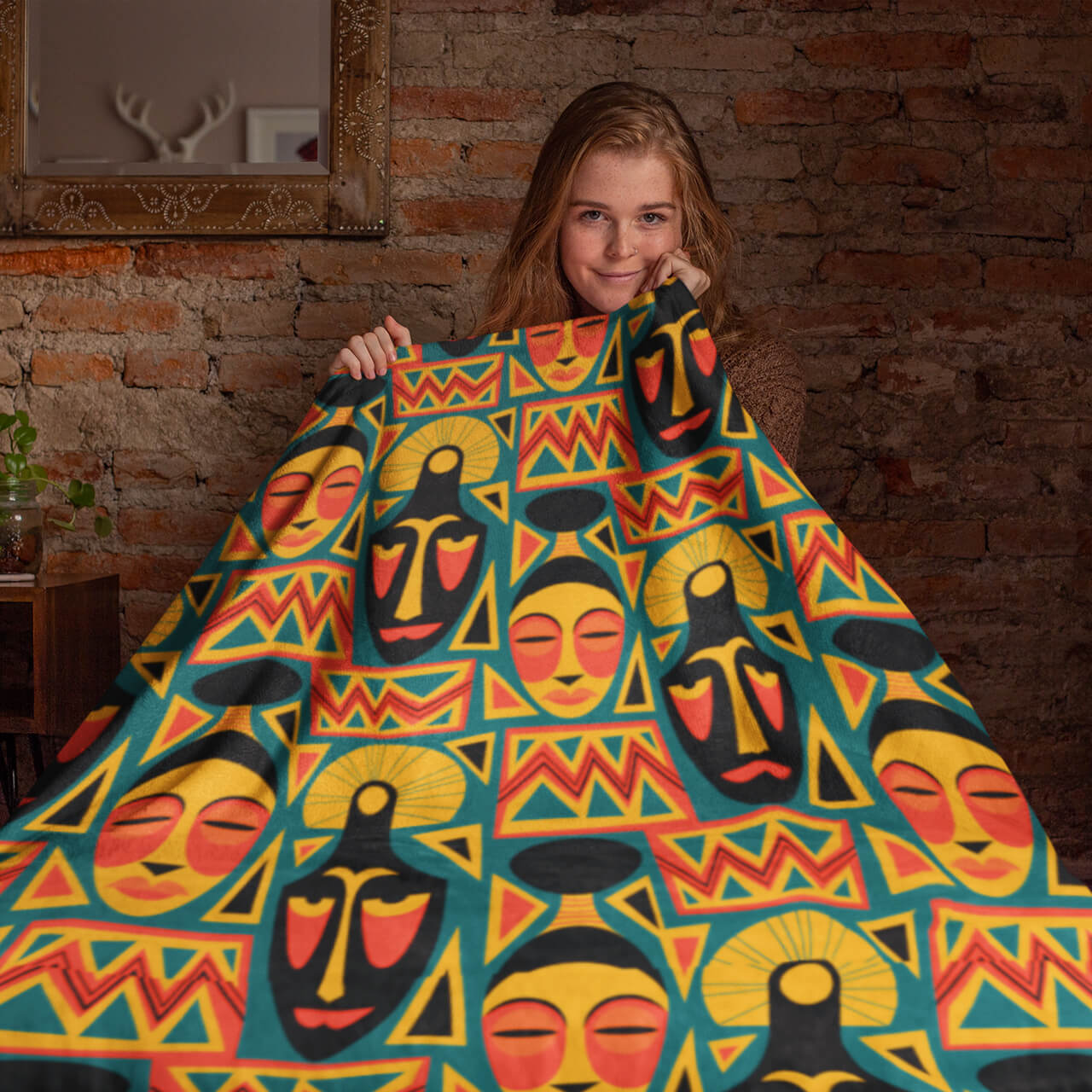 Afro Tribal Art Pattern Blanket