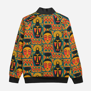 Afro Tribal Art Pattern Collar Up Jacket