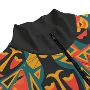 Afro Tribal Art Pattern Collar Up Jacket