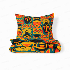African Tribal Mud Art Pattern Comforter Set Bedding
