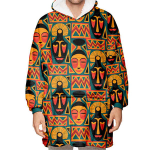 Afro Tribal Art Pattern Oodie Blanket Hoodie