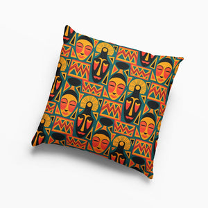 Afro Tribal Art Pattern Throw Pillow