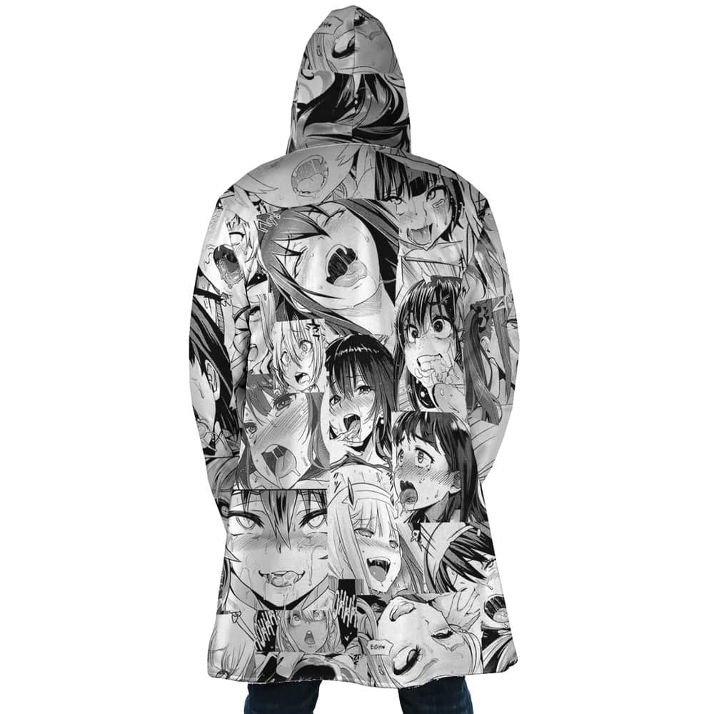 Ahegao Waifu Blend Hooded Cloak Coat