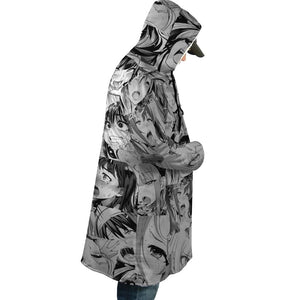 Ahegao Waifu Blend Hooded Cloak Coat