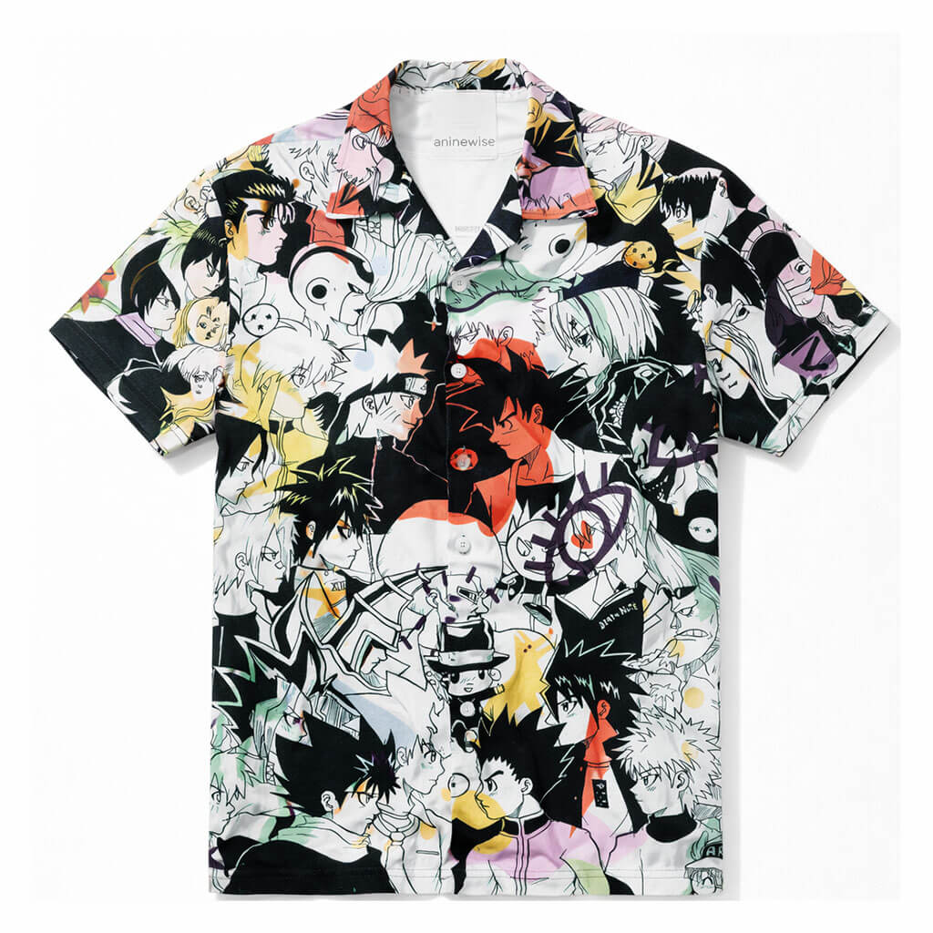 All Anime Button Up Hawaiian Shirt