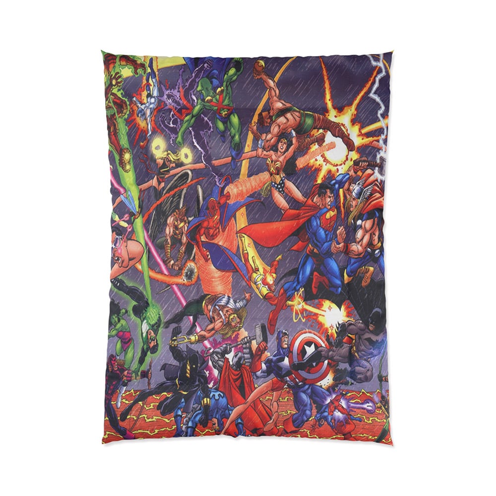 All Comic Heroes Fight Comforter Set