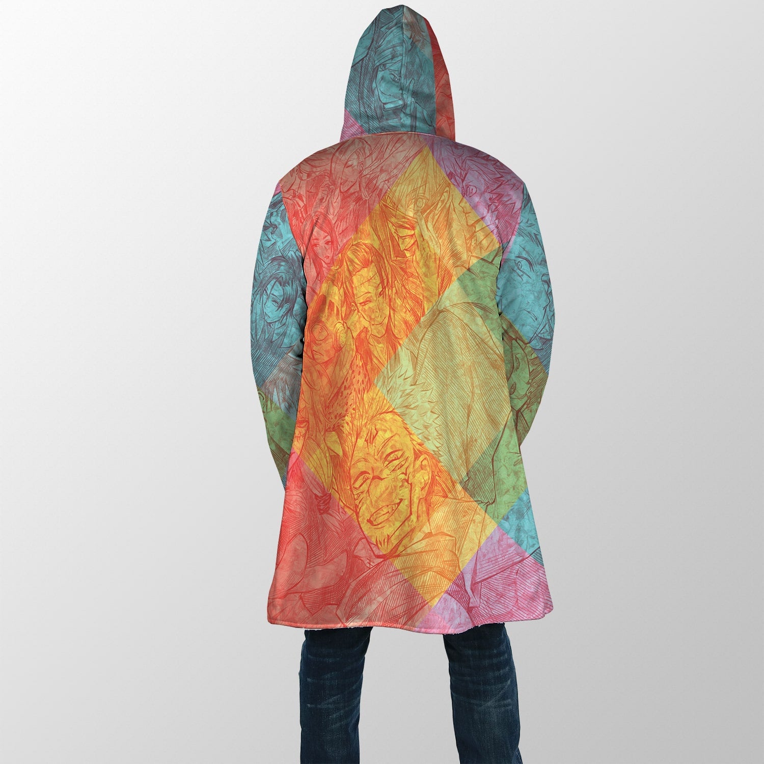 All Curse Sketch Hooded Cloak Coat