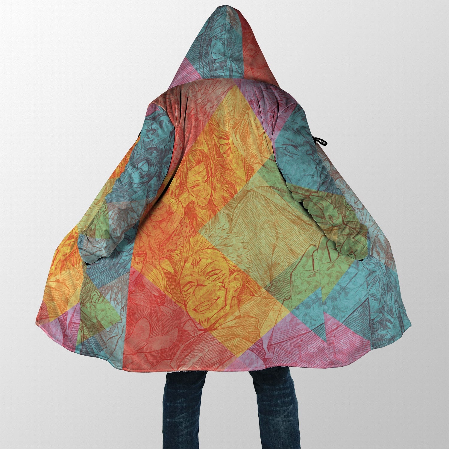 All Curse Sketch Hooded Cloak Coat