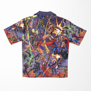 All Comic Heroes Blend Button up Hawaiian Shirt