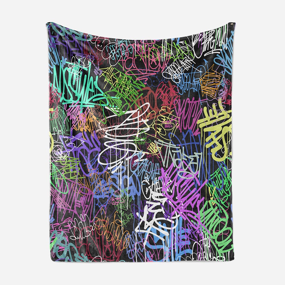 All Over Brushed Strokes Graffiti Blanket