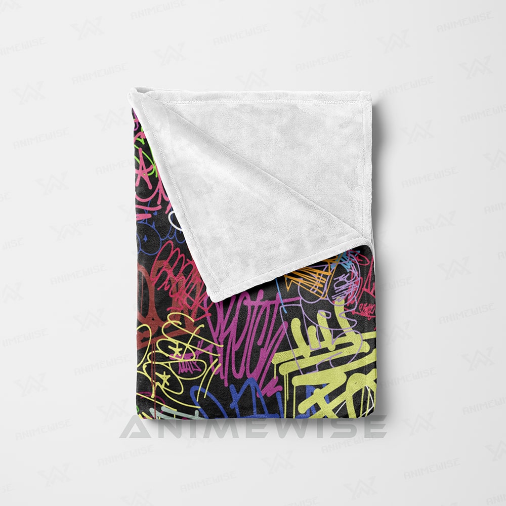 All Over Brushed Strokes Graffiti Blanket