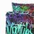 All Over Brushed Strokes Graffiti Comforter Bedding