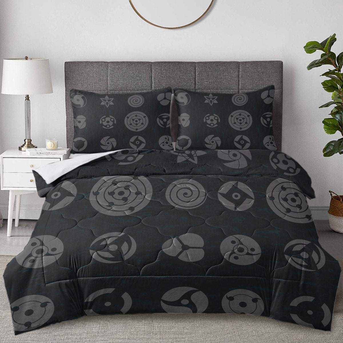 Anime Shinobi Eyes All Over Brushed Comforter Set