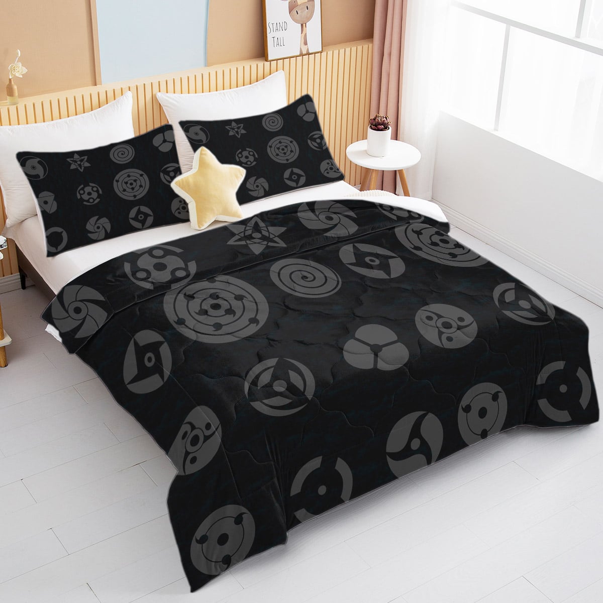 Anime Shinobi Eyes All Over Brushed Comforter Set