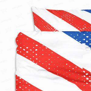 American Vintage Patriotic Flag Lines Comforter Set Bedding