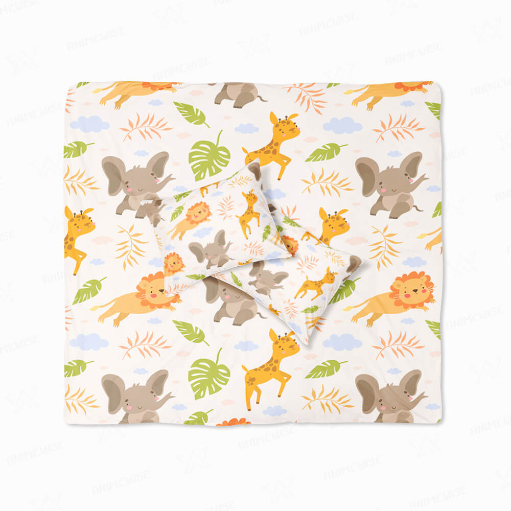 Animal Doodels Pattern Kids Duvet Cover Bedding