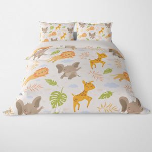 Animal Doodels Pattern Kids Duvet Cover Bedding