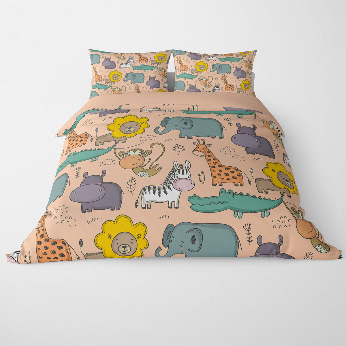 Animal Zoo Cute Doodles Duvet Cover Bedding