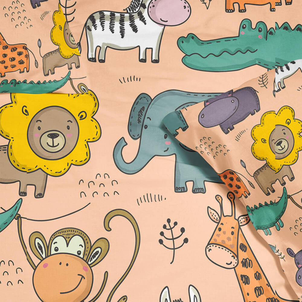 Animal Zoo Cute Doodles Duvet Cover Bedding