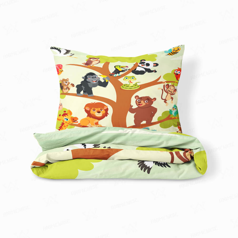 Animals Tree Kids Duvet Cover Bedding