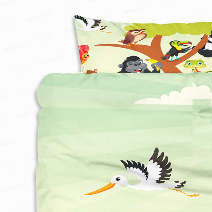Animals Tree Kids Comforter Set Bedding