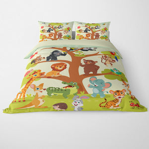 Animals Tree Kids Duvet Cover Bedding