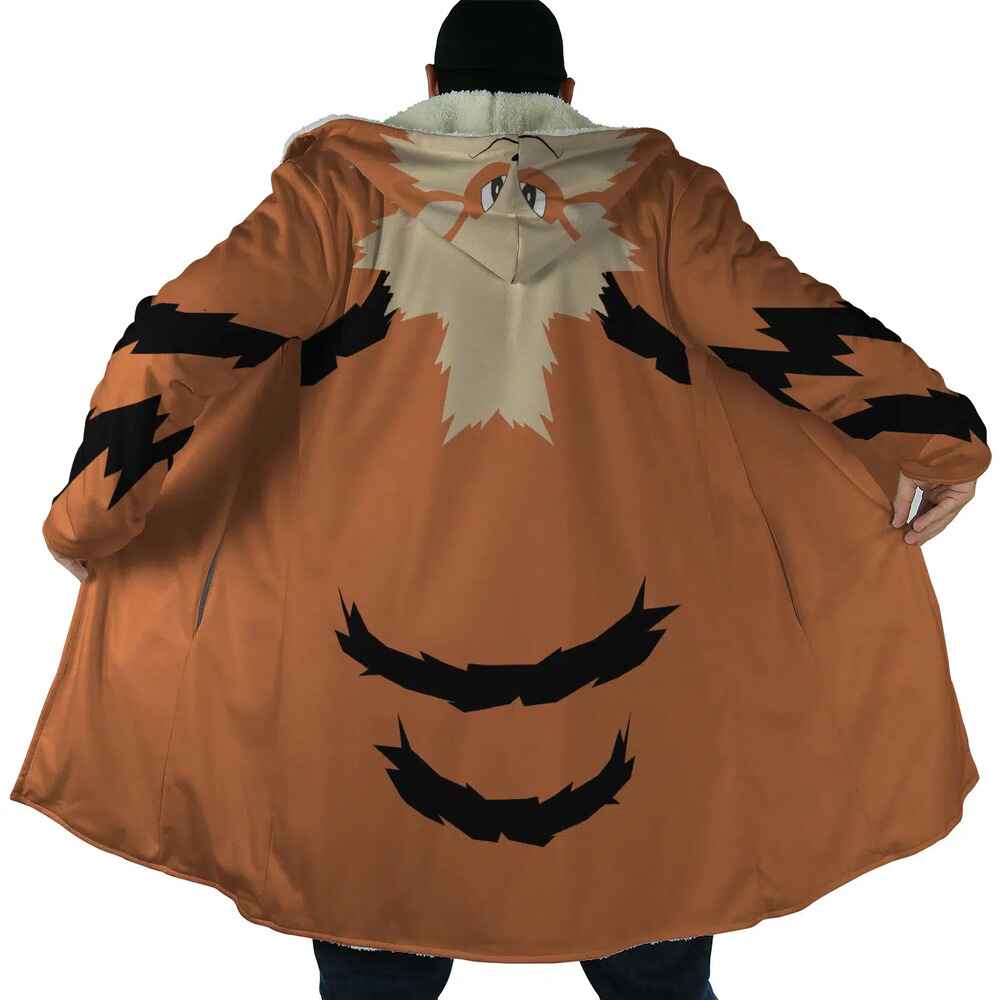 Arcanine Pattern Hooded Cloak Coat