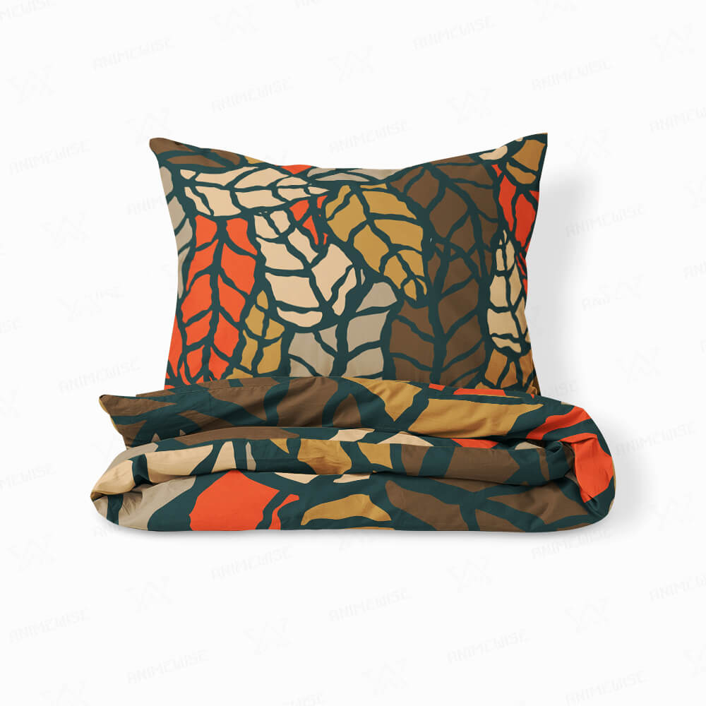 Autumn Leaf Abstract Blend Comforter Set Bedding