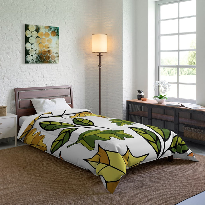 Colored leaf pattern Comforter Set Bedding