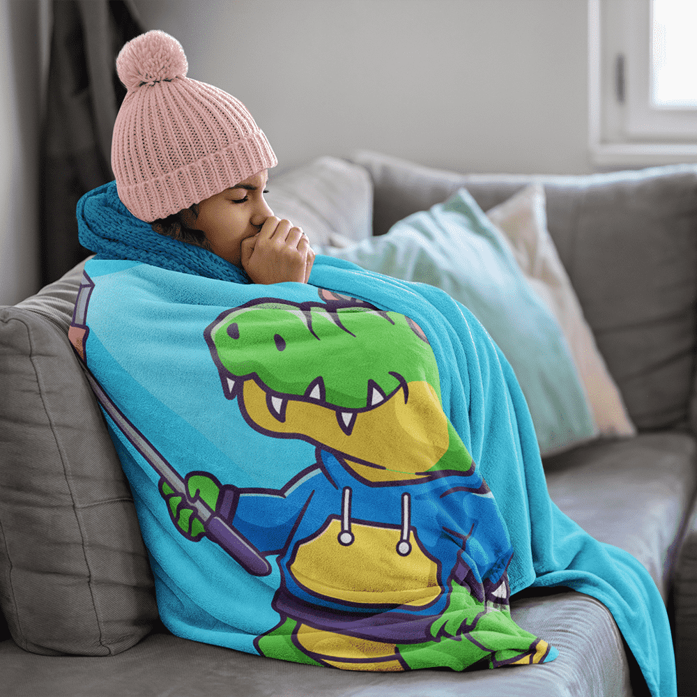 Baby Crocodile take Selfie Blanket