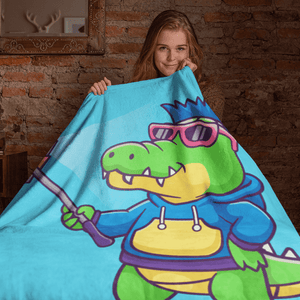 Baby Crocodile take Selfie Blanket