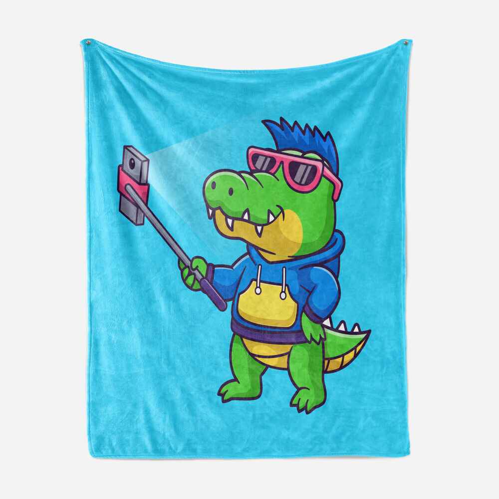 Baby Crocodile take Selfie Blanket