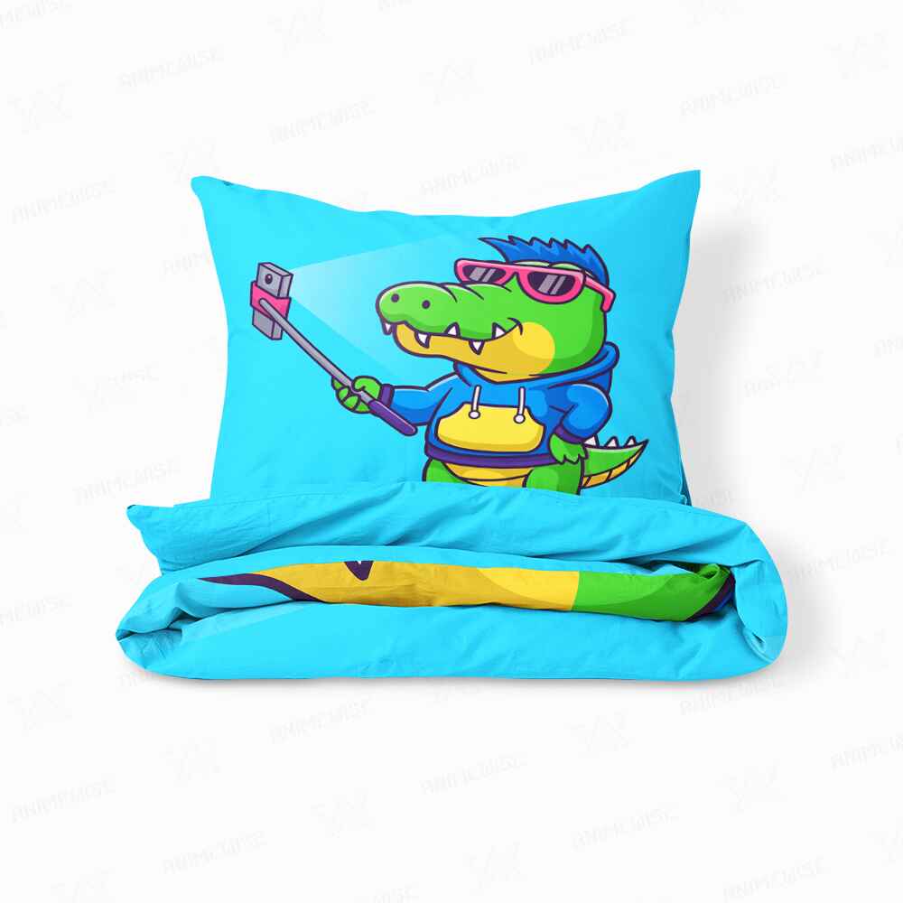 Baby Crocodile take Selfie Comforter Set