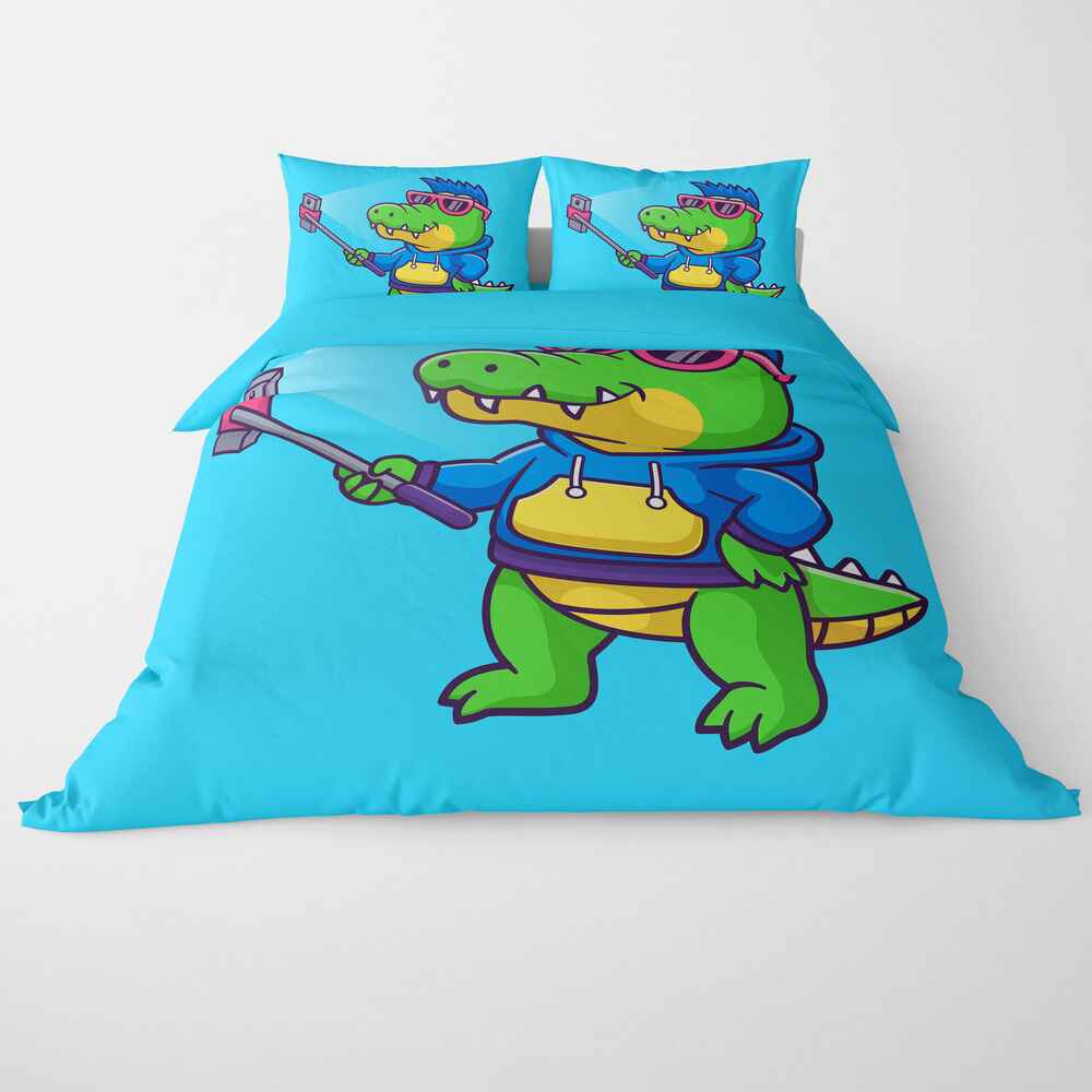 Baby Crocodile take Selfie Duvet Cover Bedding