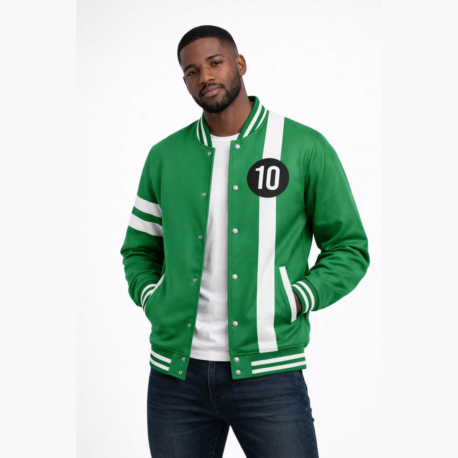 Ben 10 Classic Green Varsity Baseball Jacket