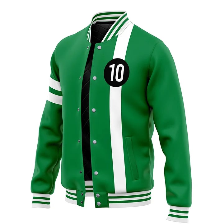 Ben 10 Classic Green Varsity Baseball Jacket