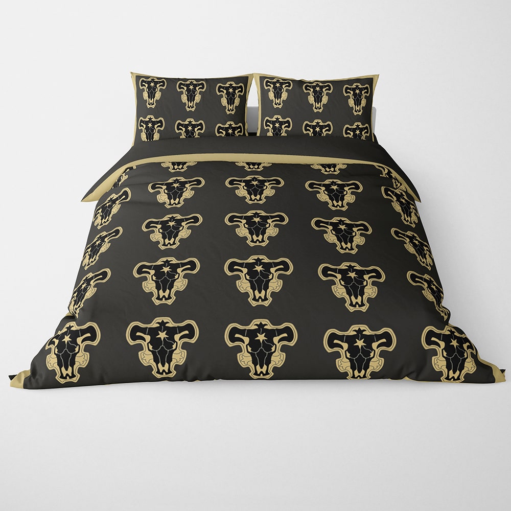 Black Bull All Over Brushed Clover Duvet Cover Set Bedding