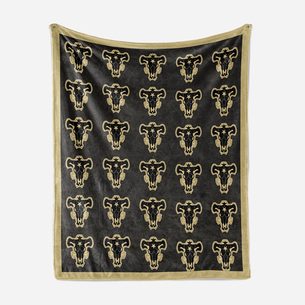 Black Bull Clover Emblem All Over Blanket