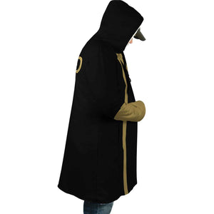 Black Bull Hooded Cloak Coat
