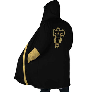 Black Bull Hooded Cloak Coat