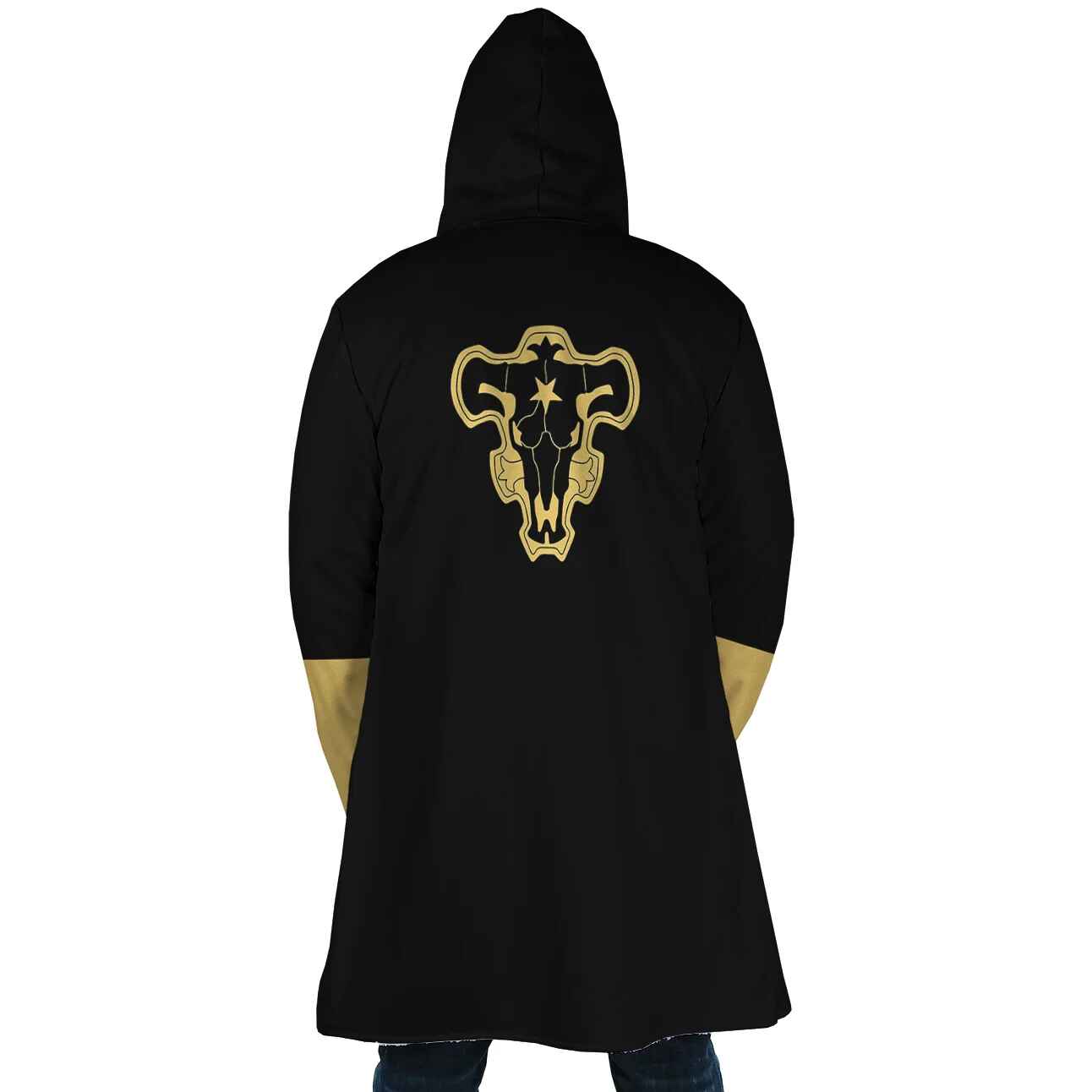 Black Bull Hooded Cloak Coat