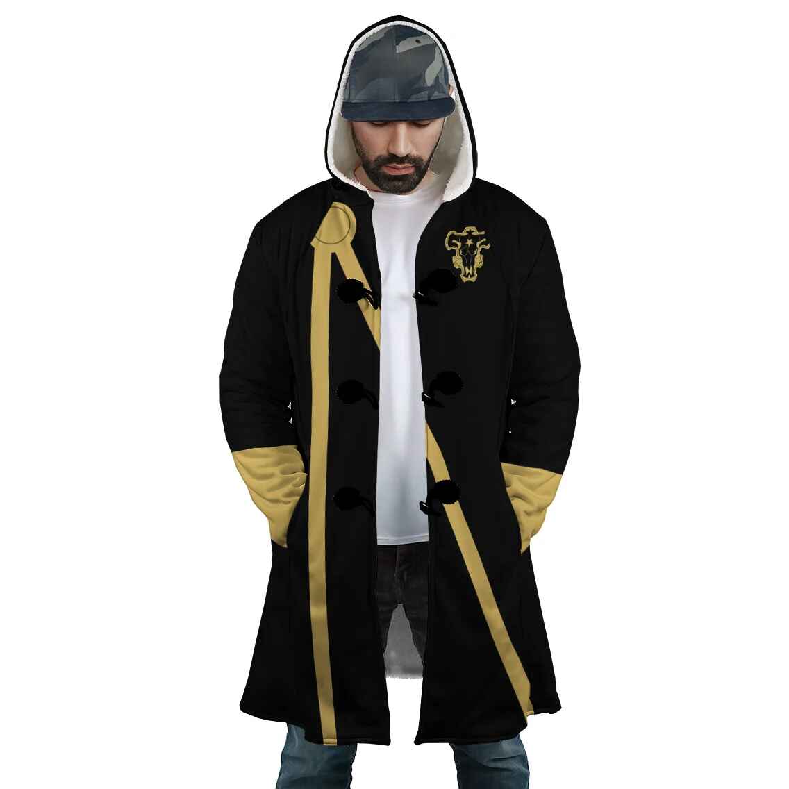 Black Bull Hooded Dream Cloak Coat