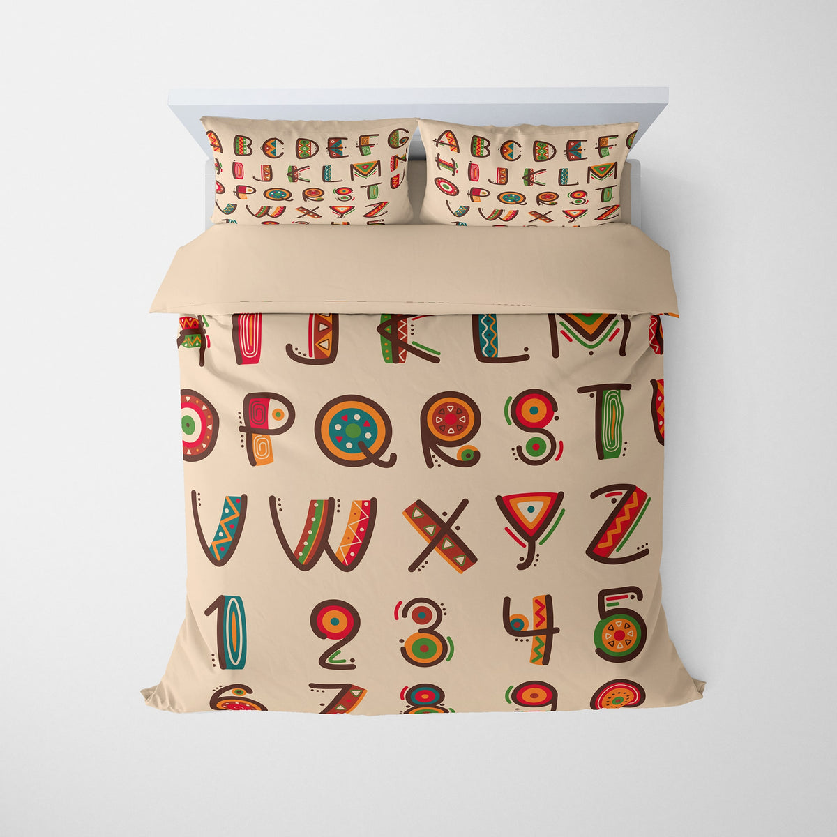 African Cultural Fusion ABC Pattern Kids Comforter Set Bedding