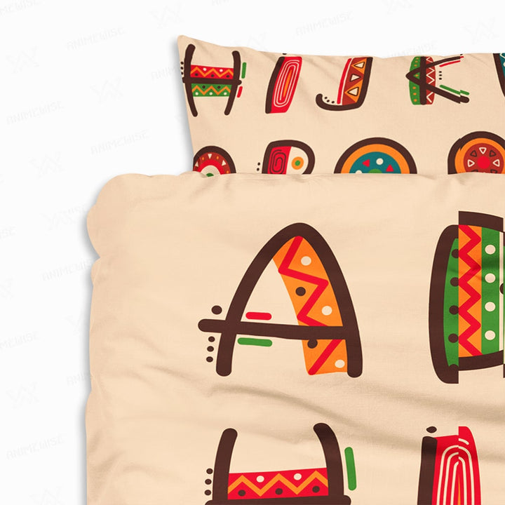 African Cultural Fusion ABC Pattern Kids Comforter Set Bedding