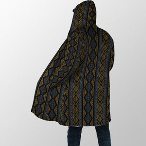 Black Panther Afro Ethnic Pattern Hooded Cloak Coat